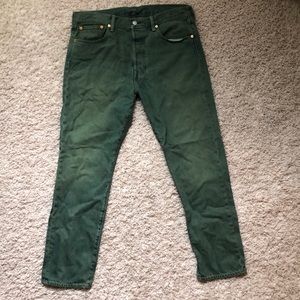 Vintage 501 Levi green wash jeans